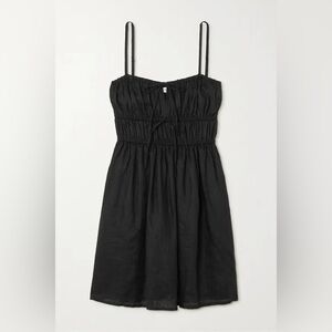 NWOT Faithfull the Brand Shivka Linen Mini Dress in Black